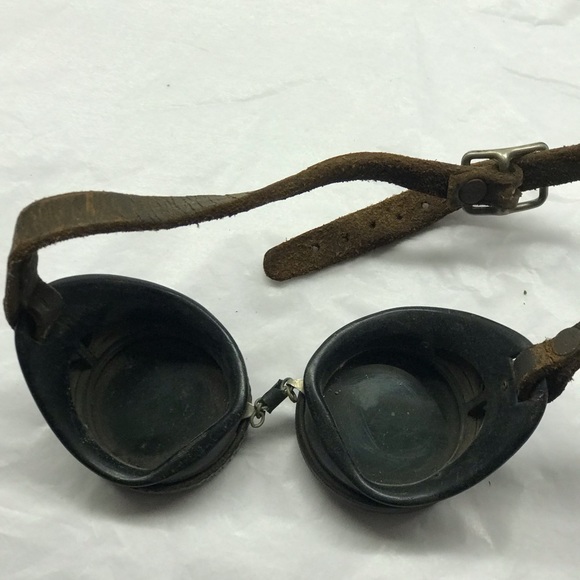 Vintage Black steampunk desert sand goggles festival costume pilot sunglasses